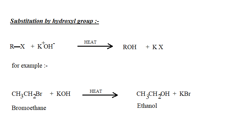 Substitution reaction of alkyl halides with hydroxyl group - the ...